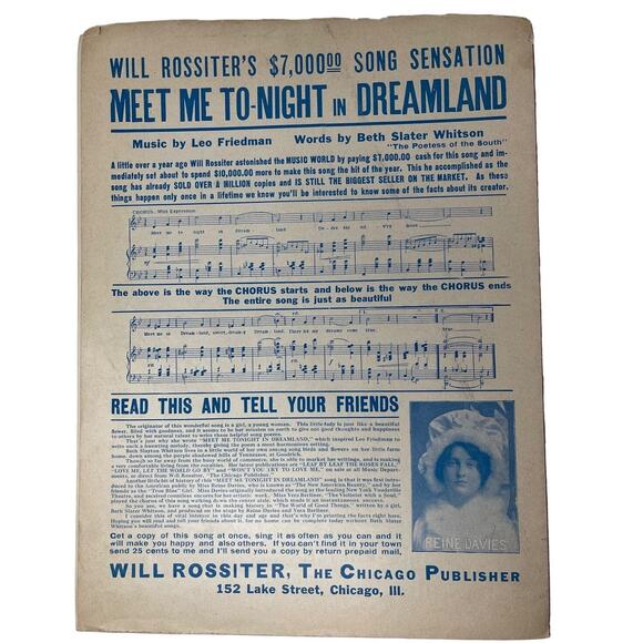 1910 Someday When Your Heart Has Found Its Mate Large Sheet Music - Picture 5 of 9